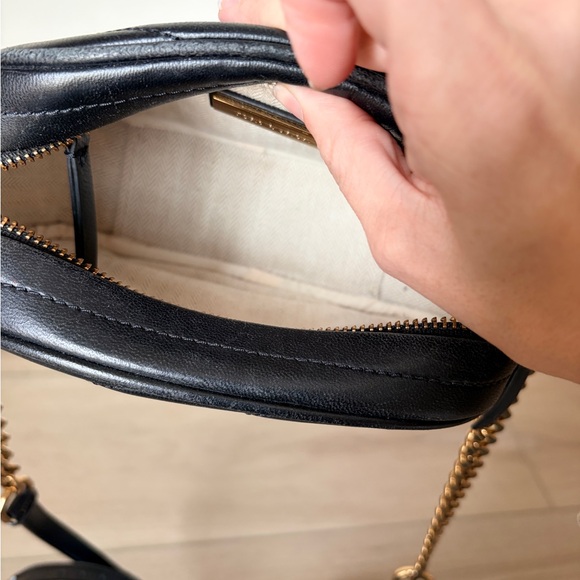 Tory Burch Chevron Kira Small Camera Bag Black Crossbody - Picture 7 of 8